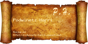 Podwinetz Harri névjegykártya